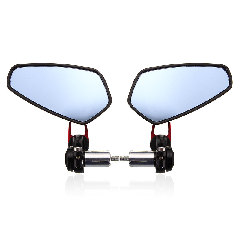 7/8inch 22mm Universal Motorcycle Aluminum Rear View Side Mirrors Handlebar End Red