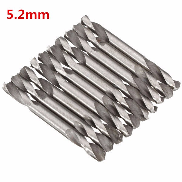 10pcs HSS Double Ended Twist Drill Bits End Set Dia. 4.2mm or 5.2mm Stell Tool
