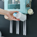 Dust-Proof Punch Free Toothbrush Holder with Cups Automatic Toothpaste Squeezer Dispenser Hair Dryer Holder Rack Home Storage Organizer Set