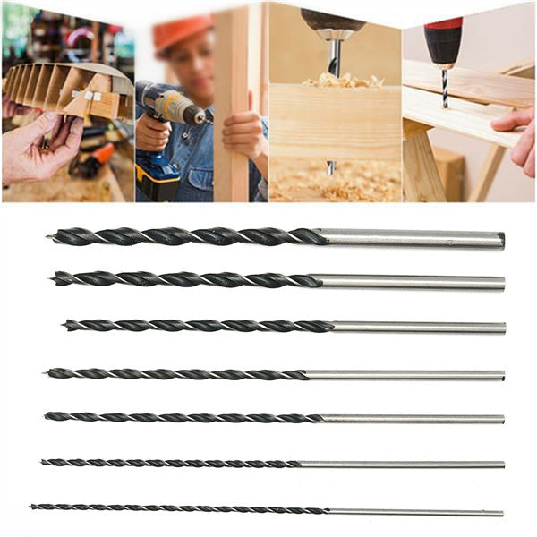 7pcs 300mm Extra Long Brad Point Twist Drill Bits Set 12 Inch Wood Working Drill Bit