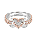 Special Zircon Inlaid Hollow Platinum Rings Infinity Knot Heart Cross Finger Ring for Women