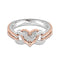Special Zircon Inlaid Hollow Platinum Rings Infinity Knot Heart Cross Finger Ring for Women