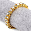 Hip Hop Rhinestone Chain Zinc Alloy  Gold Color Rock Style Bracelet for Men
