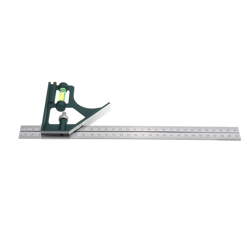 BERRYLION 300mm Adjustable Combination Square Angle Ruler 45/90 Degree with Bubble Level Multifunctional Gauge Measuring Tools