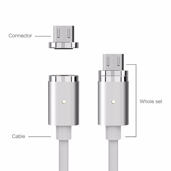 Original Wsken Mini2 3.3FT/1M Magnetic Adsorption LED Nylon Braided Wire Micro USB Cable