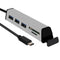 Aluminum Alloy Type-C to 3-Port USB 3.0 Hub TF SD Card Reader with Hidden Phone Support