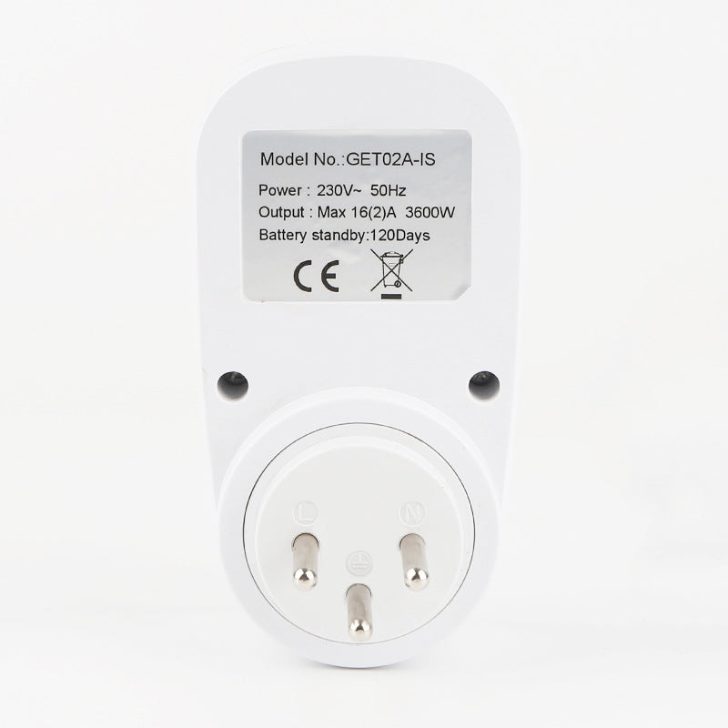 Gerslin GET02A Israel Plug Digital Weekly Programmable Electrical Wall Plug-in Power Outlet Timer Switch Outlet Time Clock