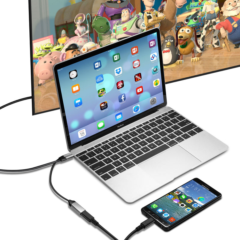 Bakeey USB-C Adapter Converter to 4K HD Display Port + 100W Type-C PD Charging Port for Smart Phone Tablet Laptop MacBook