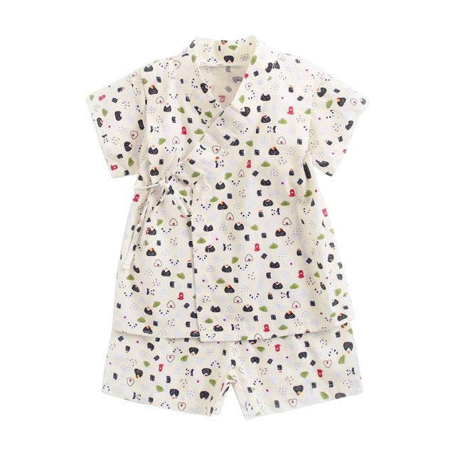 Baby Clothes Japanese Bath Robe Newborn Kimono Men And Women Baby Home Baby Pajamas Short Sleeve Suit