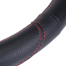 38cm Non-slip Black PU Leather Sport Car Steel Ring Wheel Cover Protector