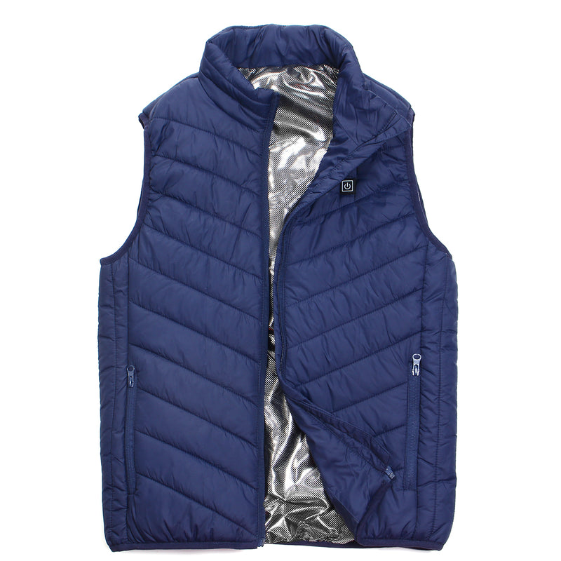 Electric USB Winter Heated Warm Vest Men Women 5 Heating Pads Coat Jacket Clothing