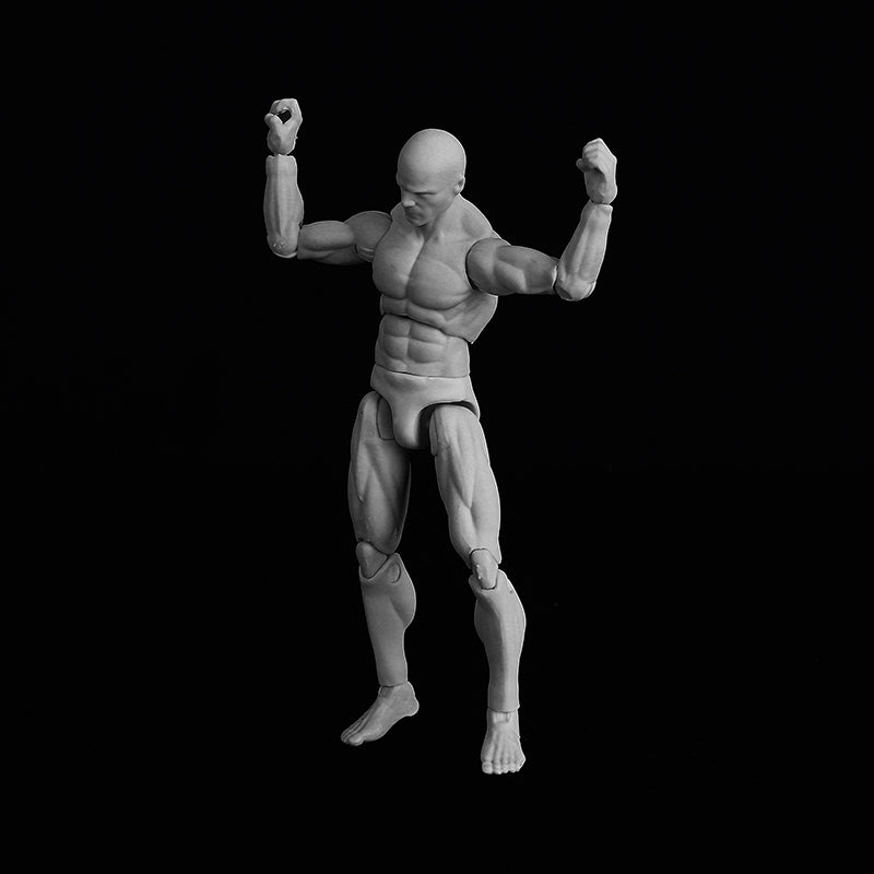 3.75'' PVC Female Male Body Joints Action Figure Gray Flesh Luxury Skin Version