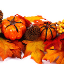 60cm Christmas Maple Leaves Pumpkin Berry Wreath Garland Door Hanging Craft Decorations