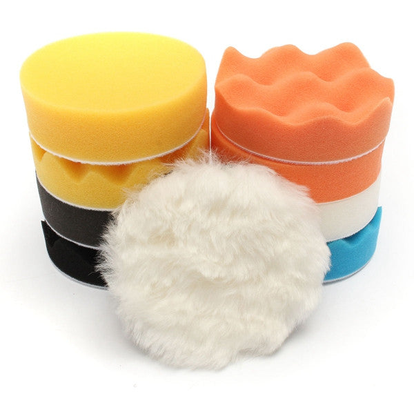 11pcs 4inch Car Sponge Polishing Tool Set Waxing Buffing Cleaning Wash Pad Kit