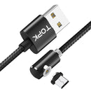 TOPK 2.1A Magnetic Elbow Micro USB  Fast Charging Data Cable For Xiaomi HUAWEI Honor Android Phone