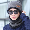 Knitted Hat Scarf Cap Neck Warmer Winter Hats For Men Women Skullies Beanies Fleece