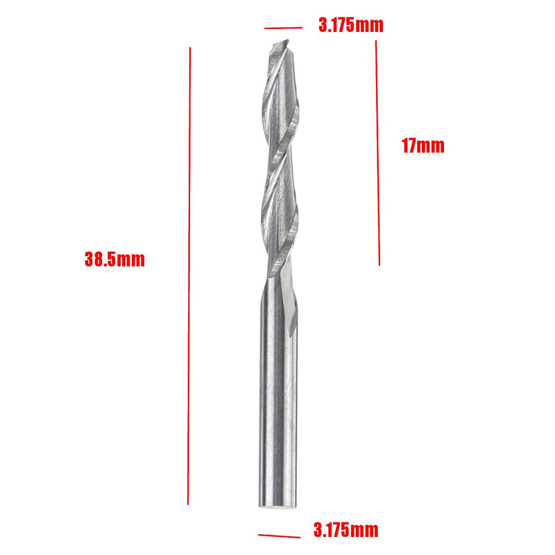 5pcs 1/8 Inch 2 Flute Carbide End Mills 3.175mm Spiral Router Bits End Milling Cutter Set CNC Tool