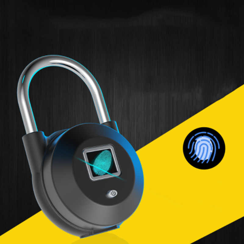 Smart Fingerprint Door Lock Padlock USB Charging Keyless Anti Theft Travel Luggage Drawer Safety Lock Escape Room Lock 0.5 Second Unlock IP65 Waterproof