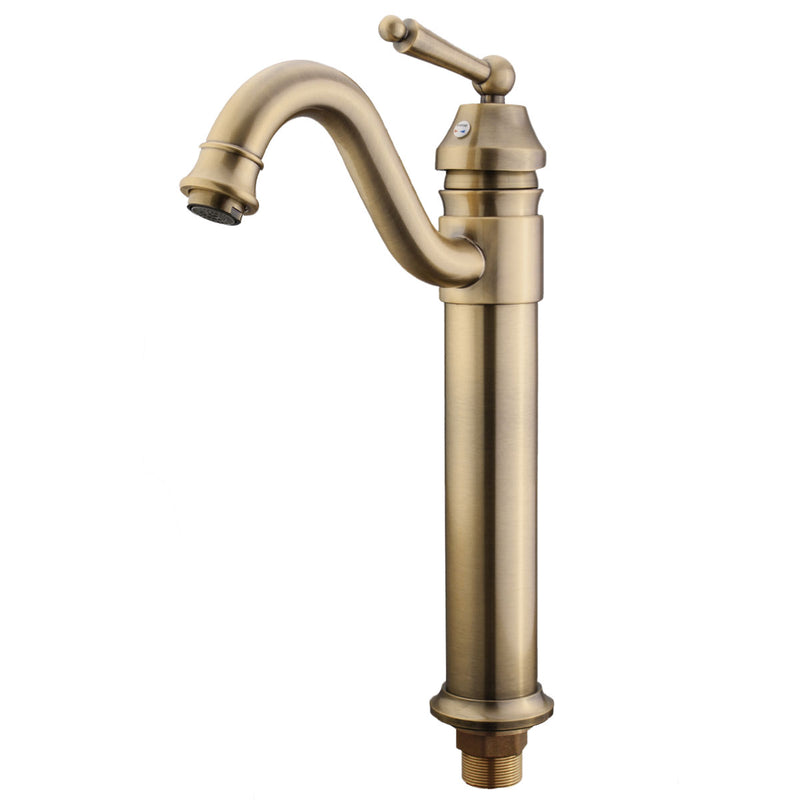 Tall Antique Bathroom Kitchen Sink Basin Faucet Hot & Cold Water Mixers Tap Single Handle