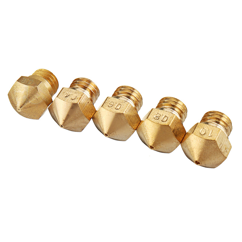 5pcs 0.2/0.4/0.6/0.8/1.0mm MK10 Extruder Nozzle Each + 2pcs 0.2/0.4/0.6/0.8/1.0mm Cleaning Needle Each Kit For 3D Printer Parts