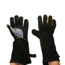 2Pcs Heavy Duty Wood Burner Welding Gloves Heat Resistant PU Leather Stoves Barbecue Work Gloves