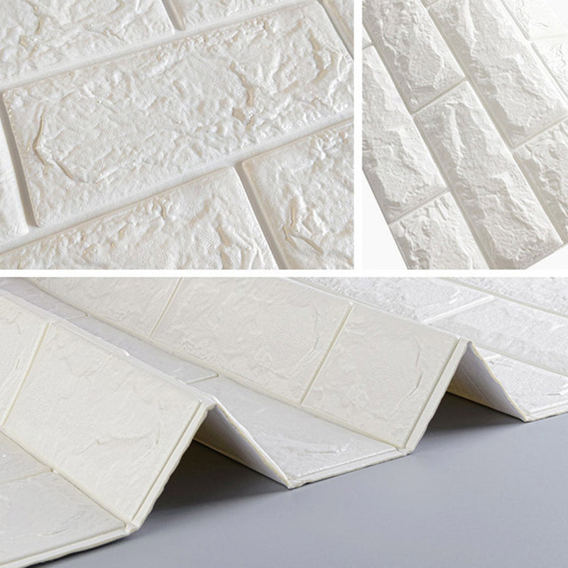 12Pcs/Set 3D Brick Wall Sticker Self-adhesive Panel Decal Waterproof PE Foam Wallpaper for TV Walls Sofa Background Wall Decor