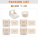4Pcs/set Baby Safety Lock Magnetic Cabinet Locks Adhesive Lock Set with Key