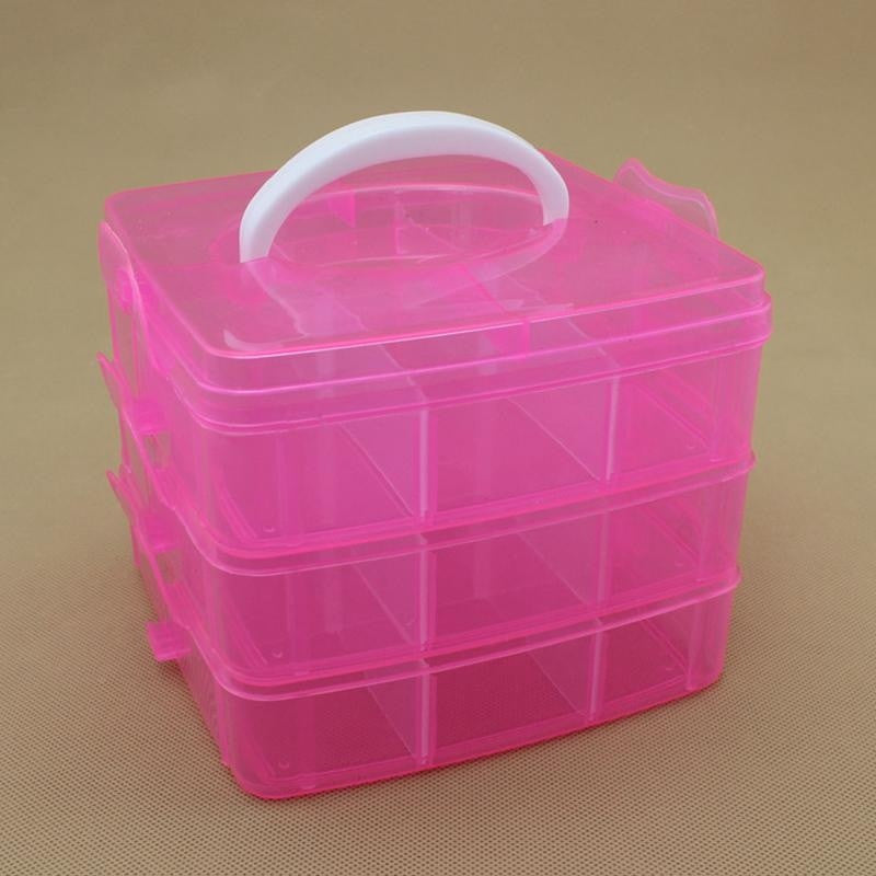 18 Grid Detachable Plastic Craft Beads Jewellery Storage Organizer Tool Box Case Closet Grid Organizer Storage Box