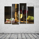 Miico Hand Painted Four Combination Decorative Paintings Red W-ine Wall Art For Home Decoration