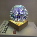 Novelty 3D Magic Glass Ball Sphere Fairy Tale Starry Sky Romantic Fireworks Light Table Lamp