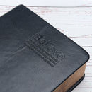 Small vintage ultra-thin leather notepad with gold rim Notebook