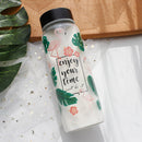 Borosilicate Glass Flamingo Fruit Pattern Anti-High Temperature Glass Cup Water Bottle