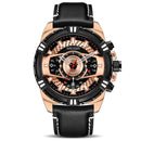 MEGIR 2118 Sports Style Complete Calendar Chronograph Waterproof Leather Quartz Watch Men Wristwatch
