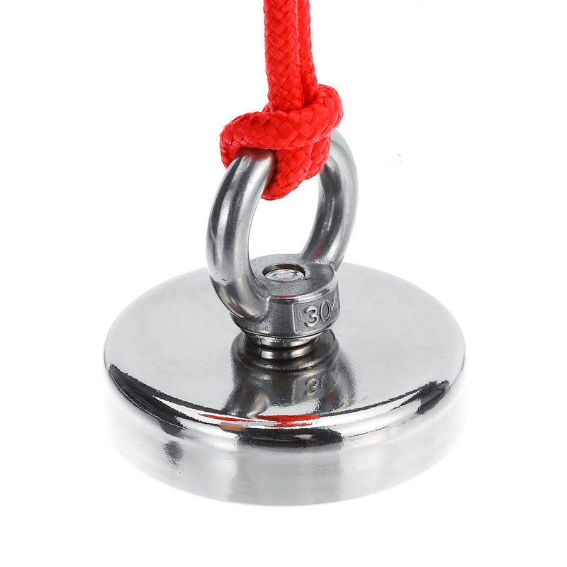 300KG D75mm Neodymium Recovery Magnet Fishing Treasure Metal Detector with 20 Metre Rope