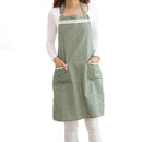 Honana KT-AP1 Adjustable Large Size Bib Apron Kitchen Cooking Woman Man Stripe Linen Apron With Pocket