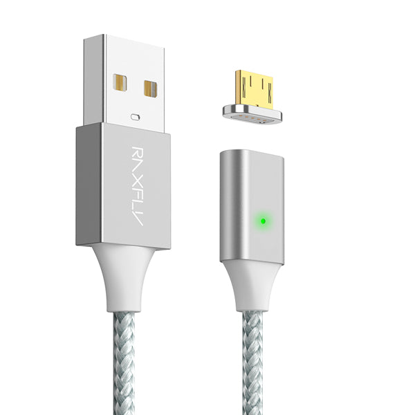 RAXFLY 2.1A Magnetic Braided Micro USB Fast Charging Data Cable 2M For Xiaomi Redmi Note 5 5 Plus S7