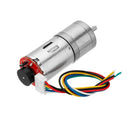 Machifit 25GA370 DC 12V Micro Gear Reduction Encoder Motor with Mounting Bracket and Wheel