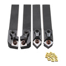 Drillpro 4pcs MCMNN1616H12 MCGNR1616H12 MCMNN1616H12 MCGNL1616K12 Lathe Turning Tool Holder with 10pcs CNMG120408 Carbide Insert