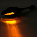 Blue Design LED Turning Signal Mirrors For Honda Suzuki Kawasaki Ducati