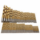 Drillpro 99Pcs Titanium Coated Twist Drill Bit Set 1.5mm-10mm High Speed Steel Drill Bit with Box for Wood Metal