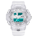 SBAO 8018 Waterproof LED Display Dual Display Watch Transparent Digital Watch