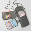 Three-piece Women PU Leather Transparent Pouch Card Holder Shoulder Bag Wallet Storage Pouch