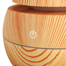 USB Mini Wood Grain Air Humidifier Aroma Essential Oil Diffuser 7 Colors LED Lights