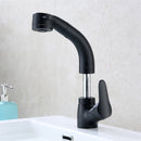 Pull Out Bathroom Faucet Wall Mounted Basin Sink Mixer Faucet Hot and Cold 360 Degree Rotating Retractable Water Mixer Tap