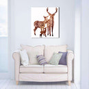 Miico Hand Painted Oil Paintings Simple Style Deer Family A Wall Art For Home Decoration Painting