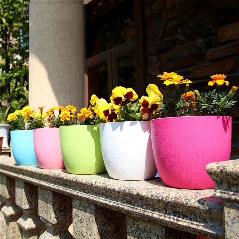 Automatic Irrigation Plant Flower Pots Round 0.3L Water Capacity 1.3L Soil Load Pot