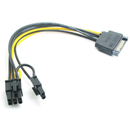 20cm 15Pin SATA Male to 8Pin Female PCI-E Graphics Card SATA Power Cable Splitter Cable