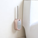 Removable Compact Home ABS Wall Mounted Brush Holder Scrubber Curved Cleaning Brush Stainless Steel