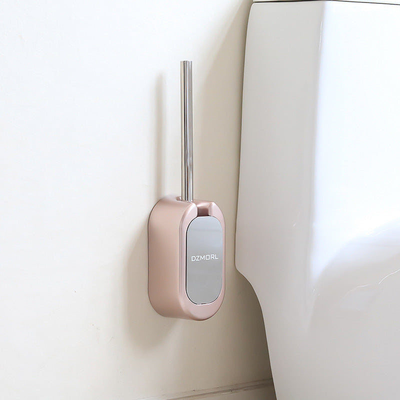 Removable Compact Home ABS Wall Mounted Brush Holder Scrubber Curved Cleaning Brush Stainless Steel