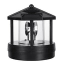 Black LED Solar Powered Lighthouse 360 Rotating Light Outdoor Garden Desk Lamp